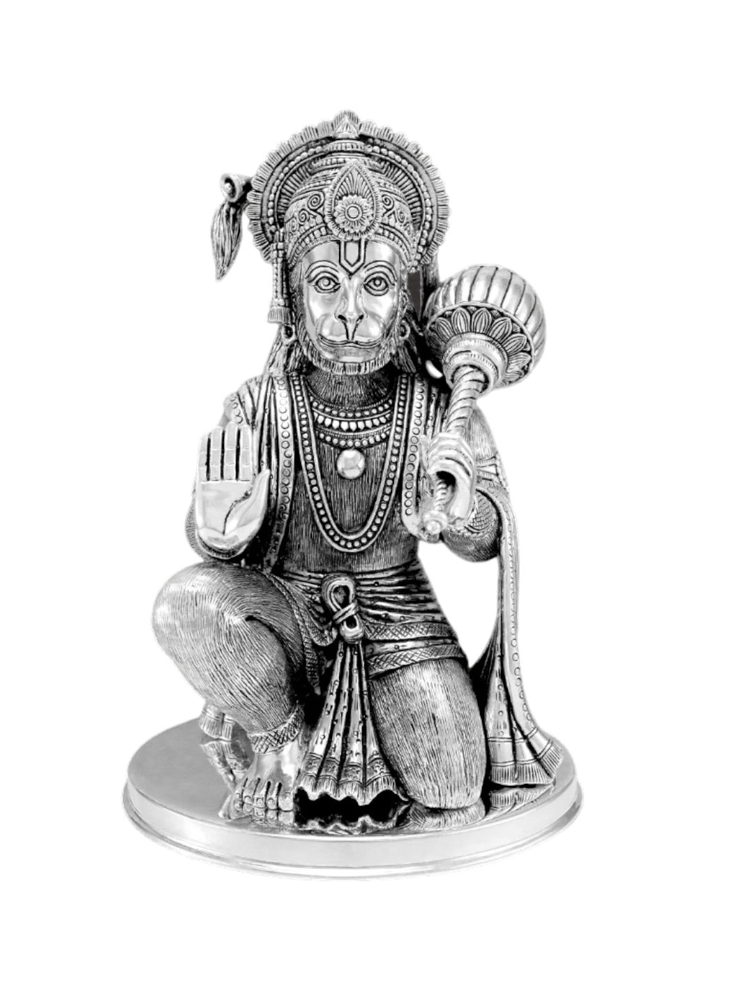 Pure Silver Pawan Putra Hanuman Idol - PSA Jewels