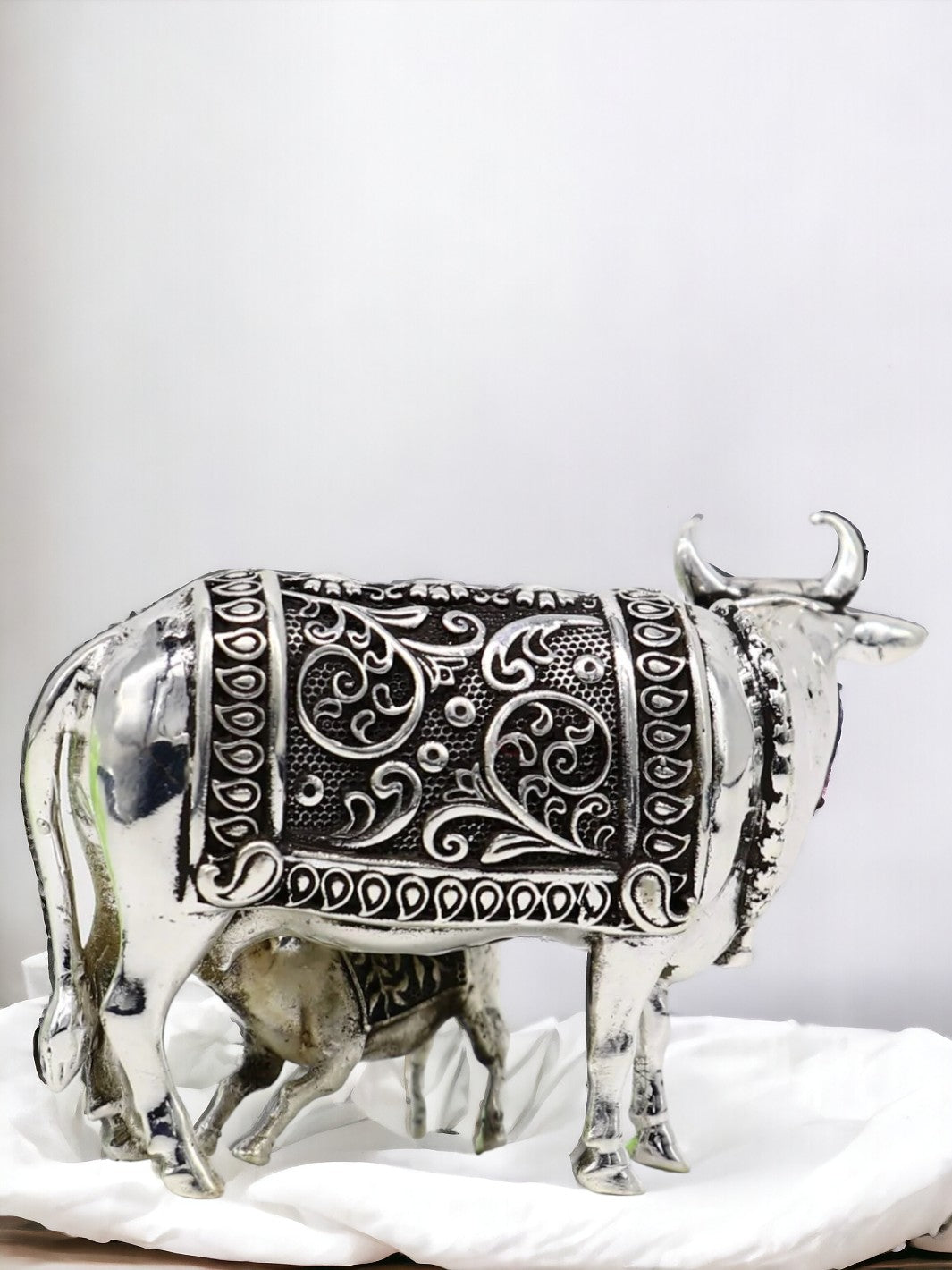 Kamdhenu Cow and Calf Idol - PSA Jewels