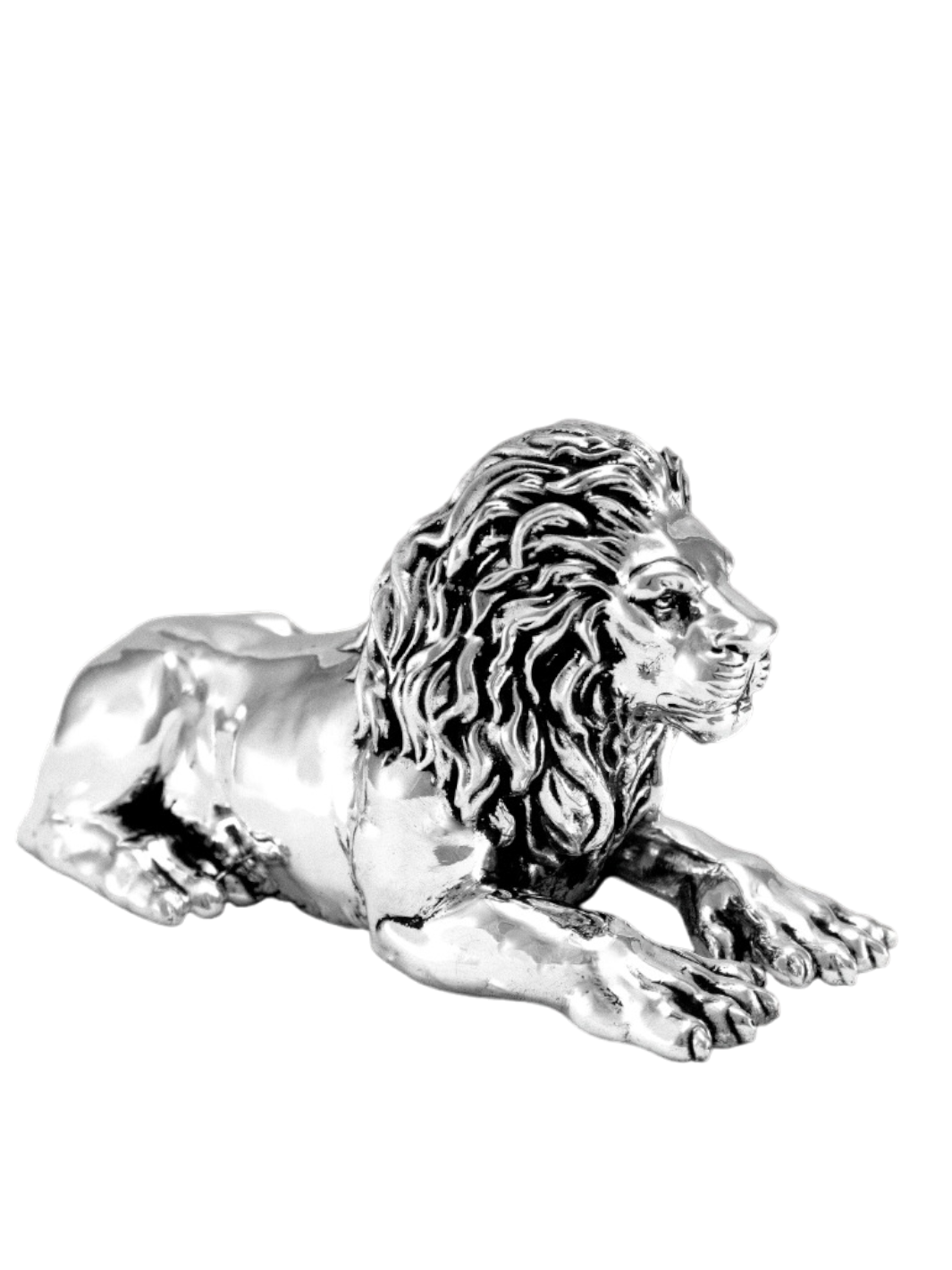Pure Silver Lion Sitting Idol - PSA Jewels