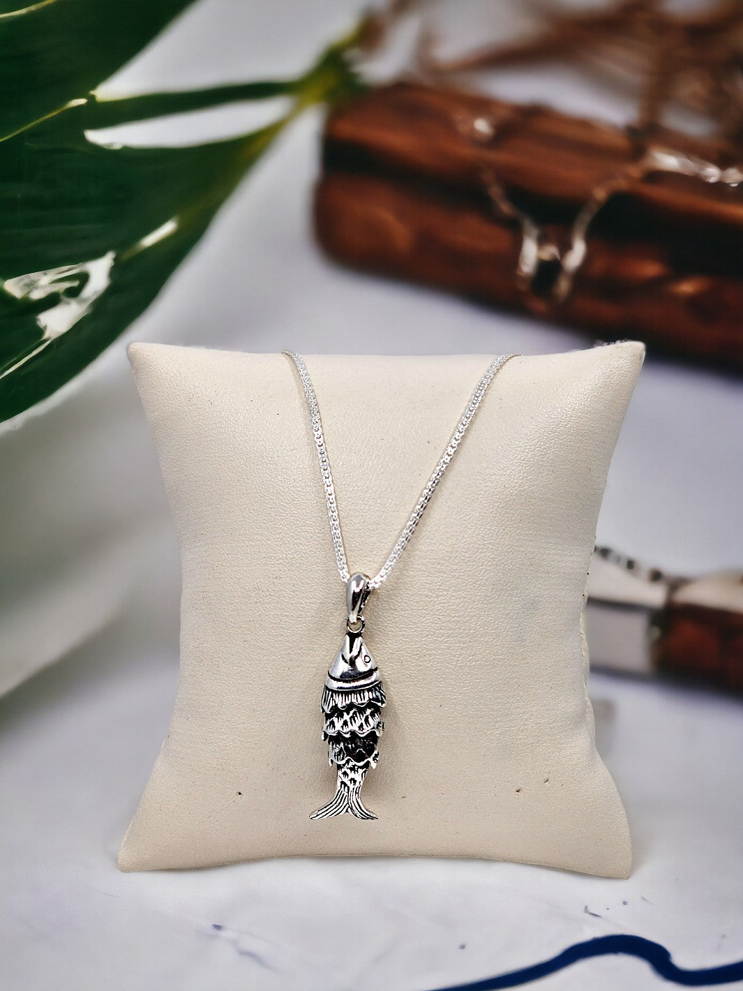 Fish Charm Silver Pendant with chain - PSA Jewels