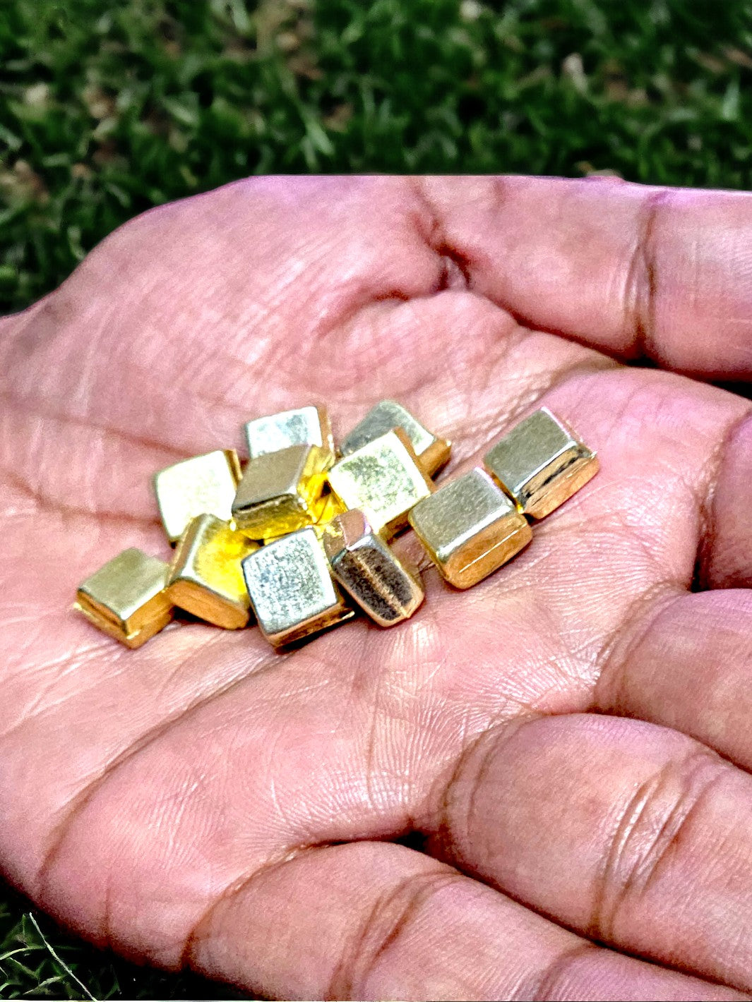 Silver Golden Color Naivedyam / Silver Golden Color Coconut Cubes(10 pieces) - PSA Jewels