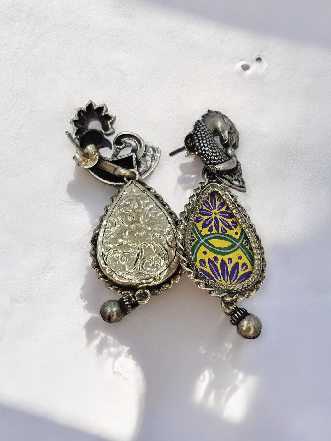 Peacock Handpainted Earring - PSA Jewels