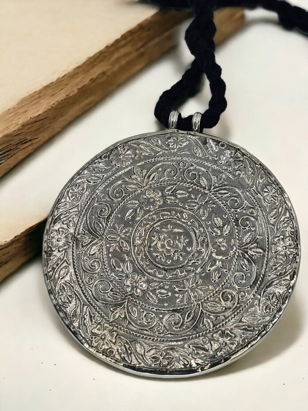 Lord Ganesha Hand Painted Silver Pendant - PSA Jewels