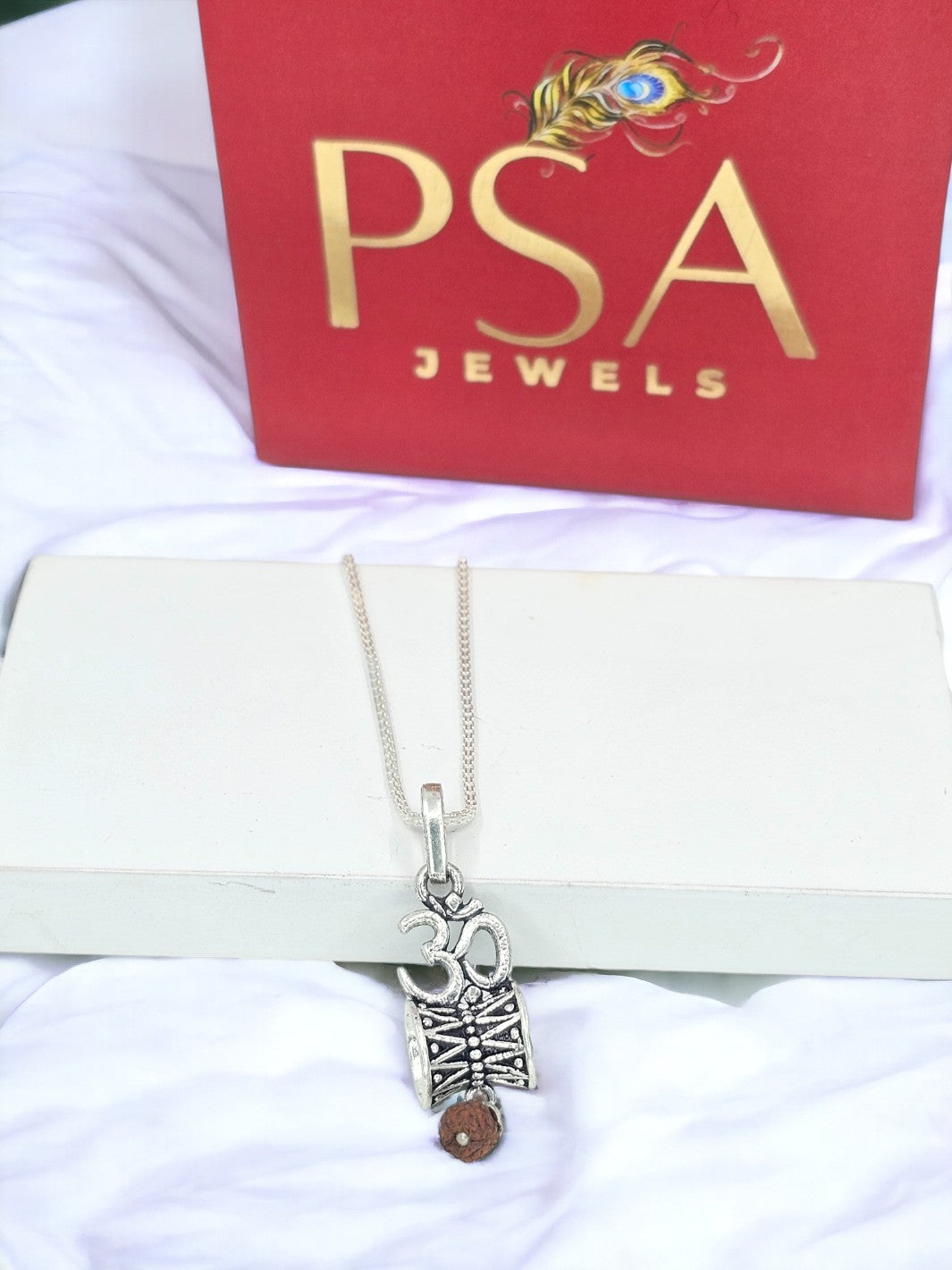 Om Damroo Silver Pendant with Chain - PSA Jewels