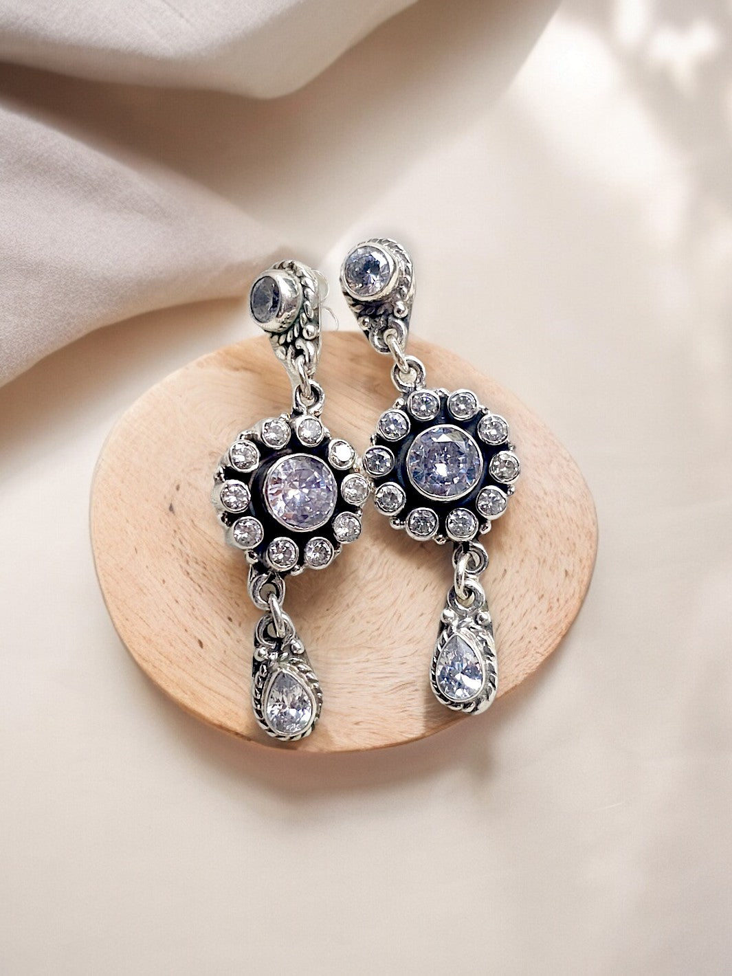 White Stone Dangling Earring - PSA Jewels