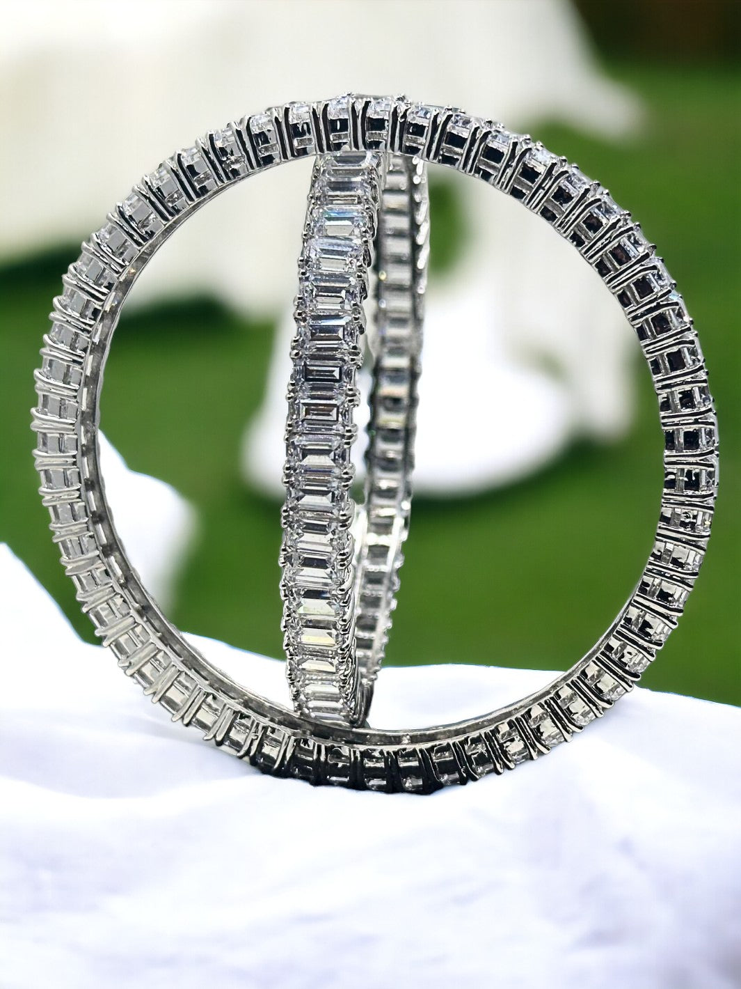 Emerald Cut Bangles (Pack of 2) - PSA Jewels