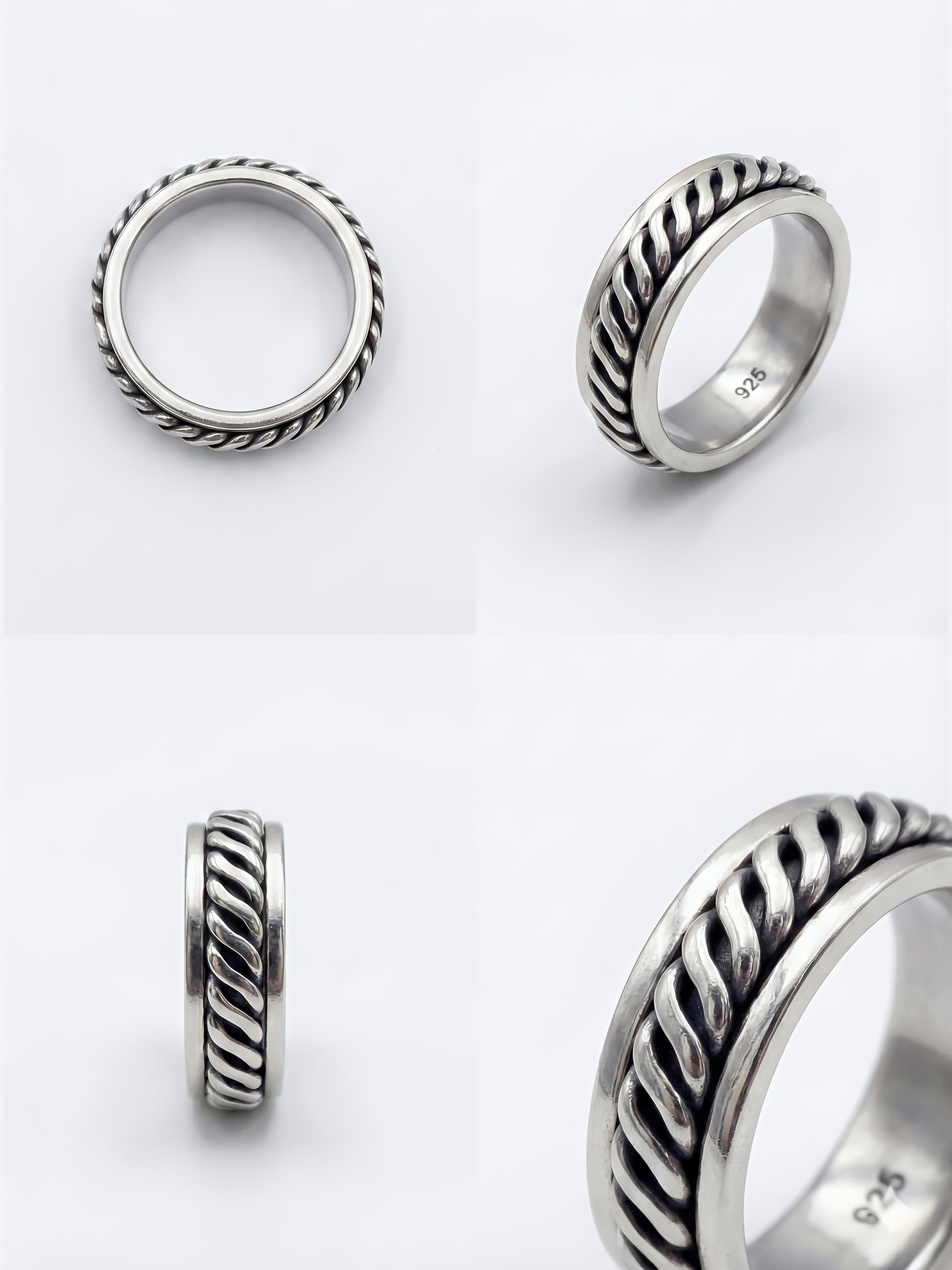 Braided Men’s Pure Silver Ring