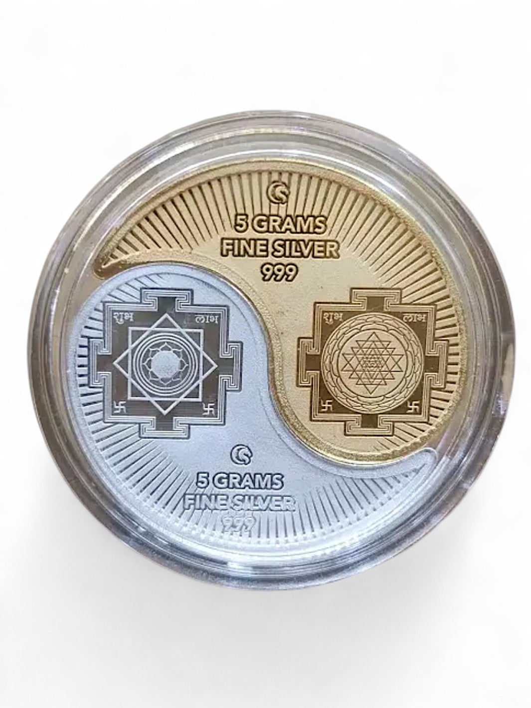 Yin-Yang Shaped Lakshmi Ganesha Special Combo Collection of Silver Coin