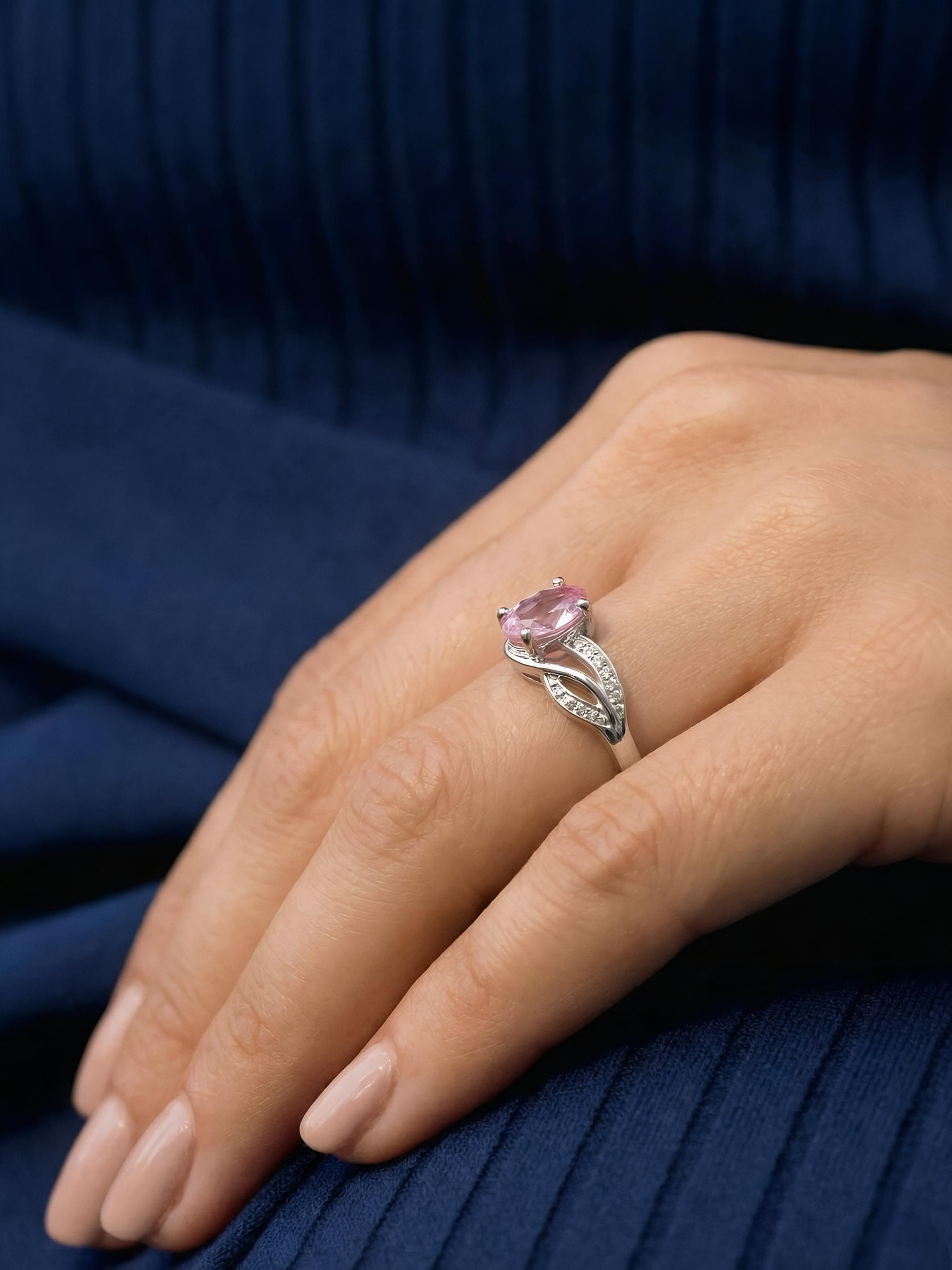 Pure Silver Round Citrine Bypass Shank Ring