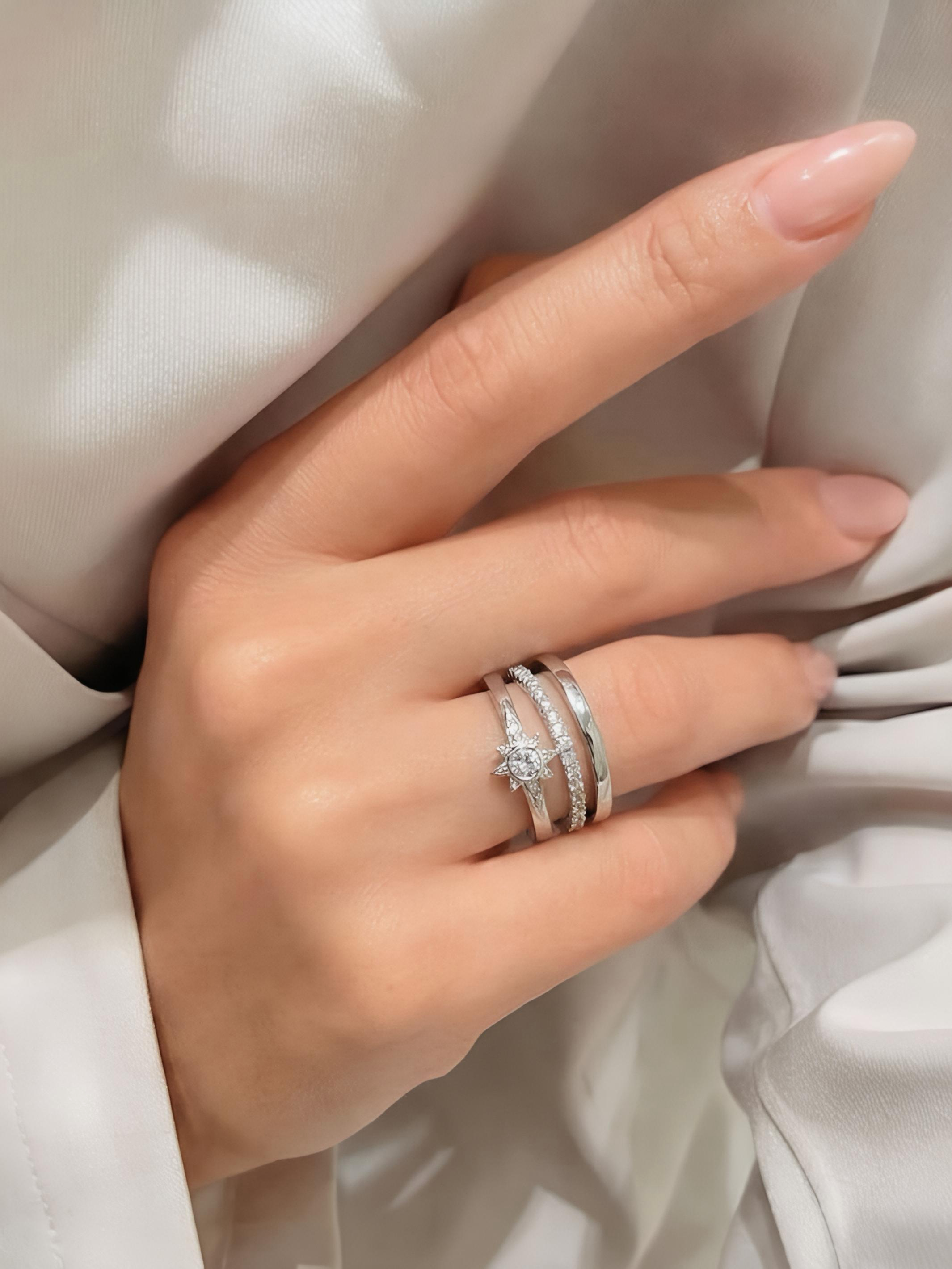 Pure Silver Multilayer Ring