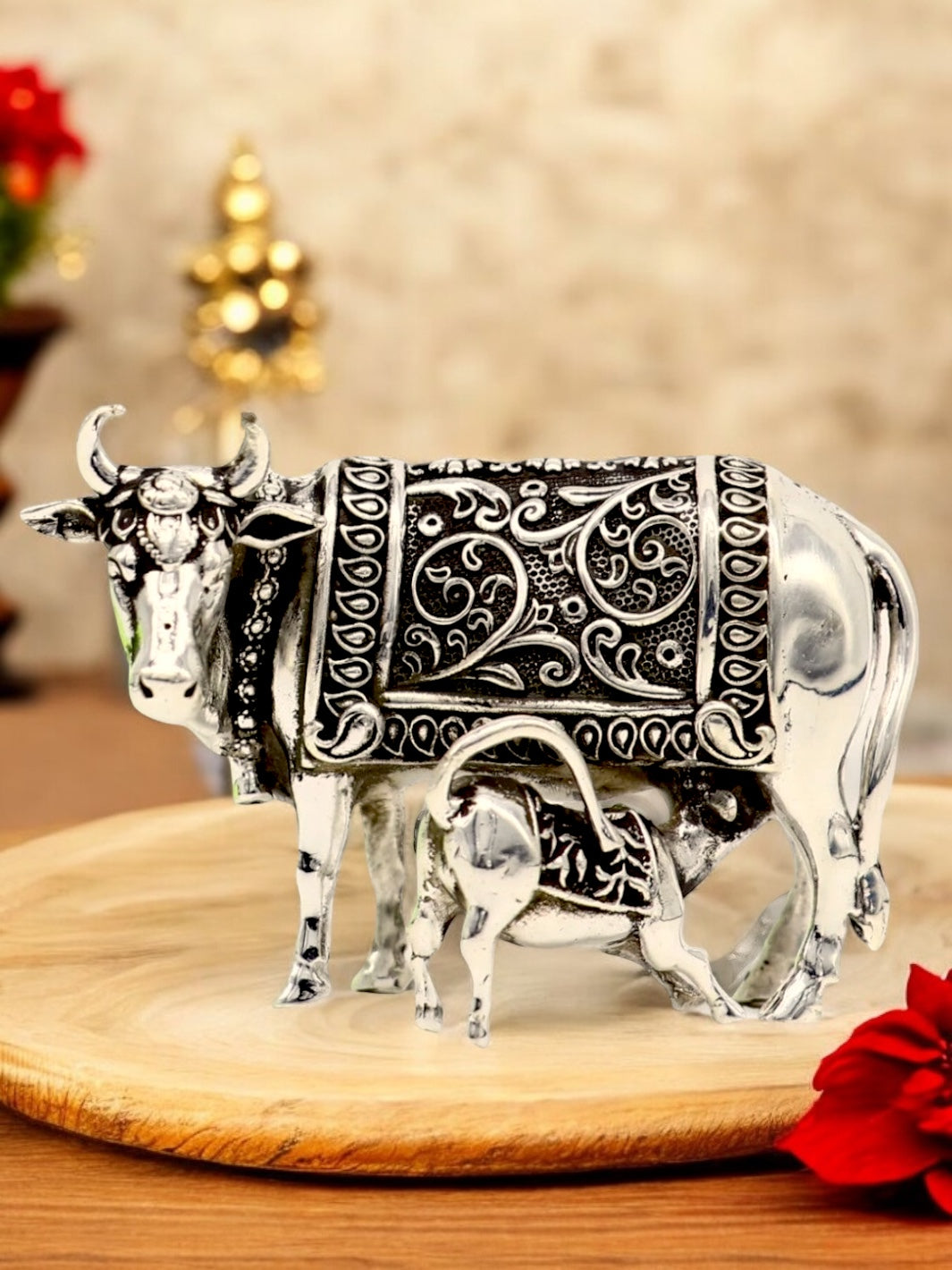 Kamdhenu Cow and Calf Idol - PSA Jewels