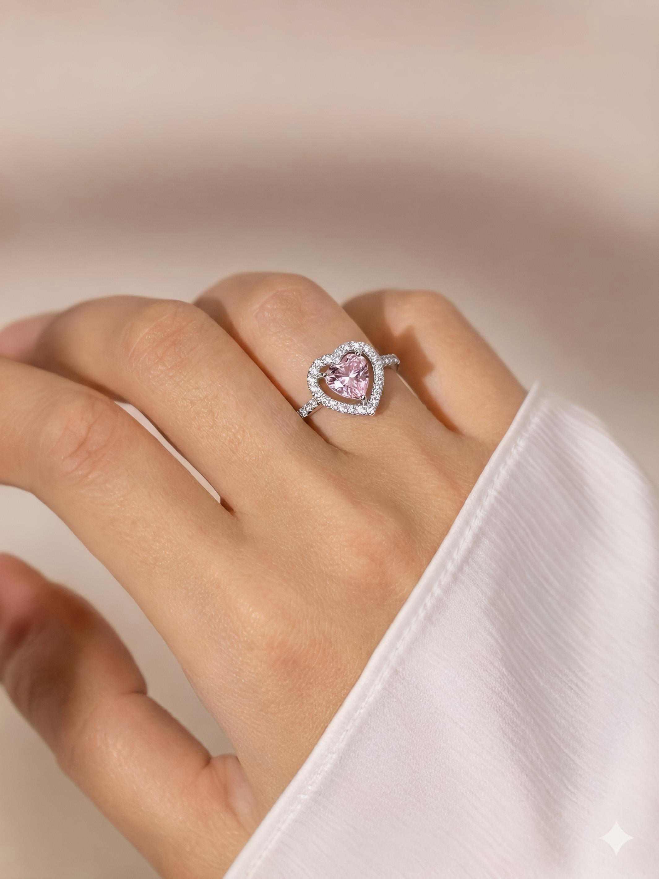 Pure Silver 'Heart of Fire' Ring