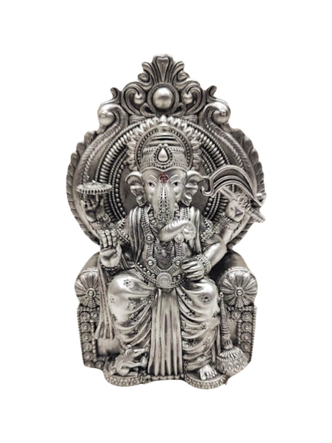 Pure Silver Antique Finish Lalbaugcha Raja Ganesha Idol