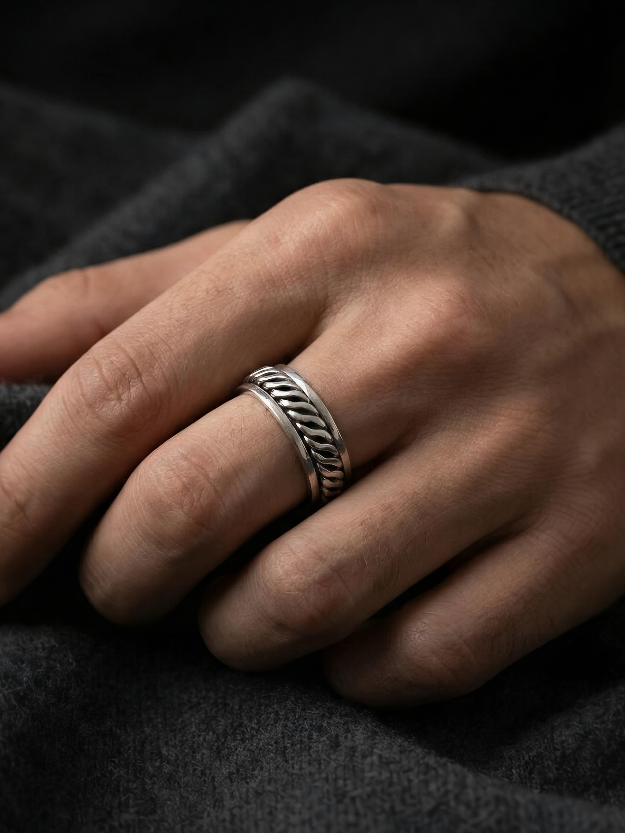 Braided Men’s Pure Silver Ring