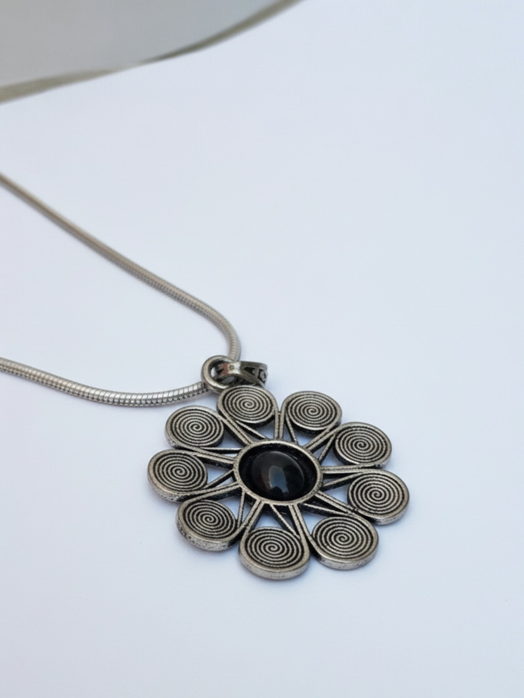 Pure Silver Floral Pendant