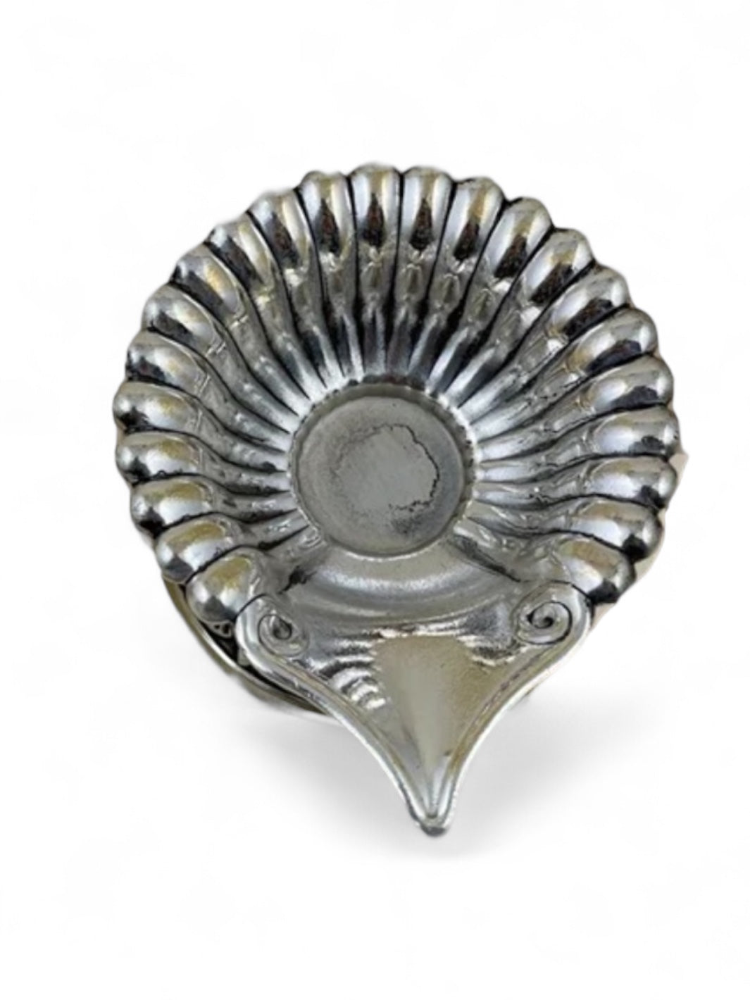 Pure Silver Antique Finish Design Diya