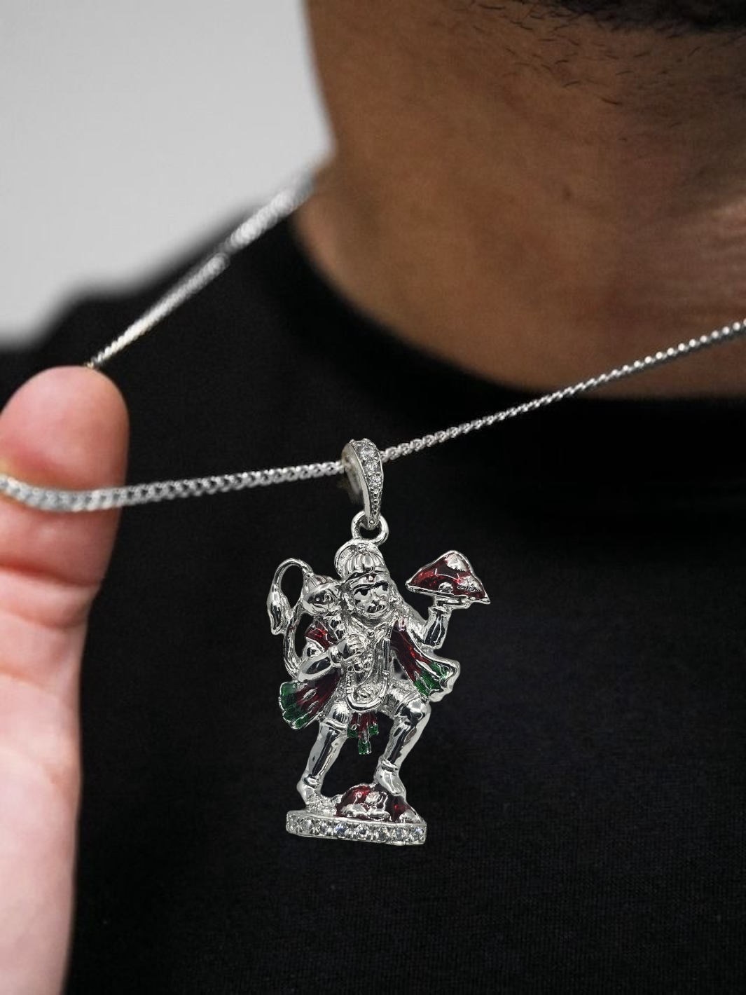 Lord Hanuman Divine Pendant with chain - PSA Jewels