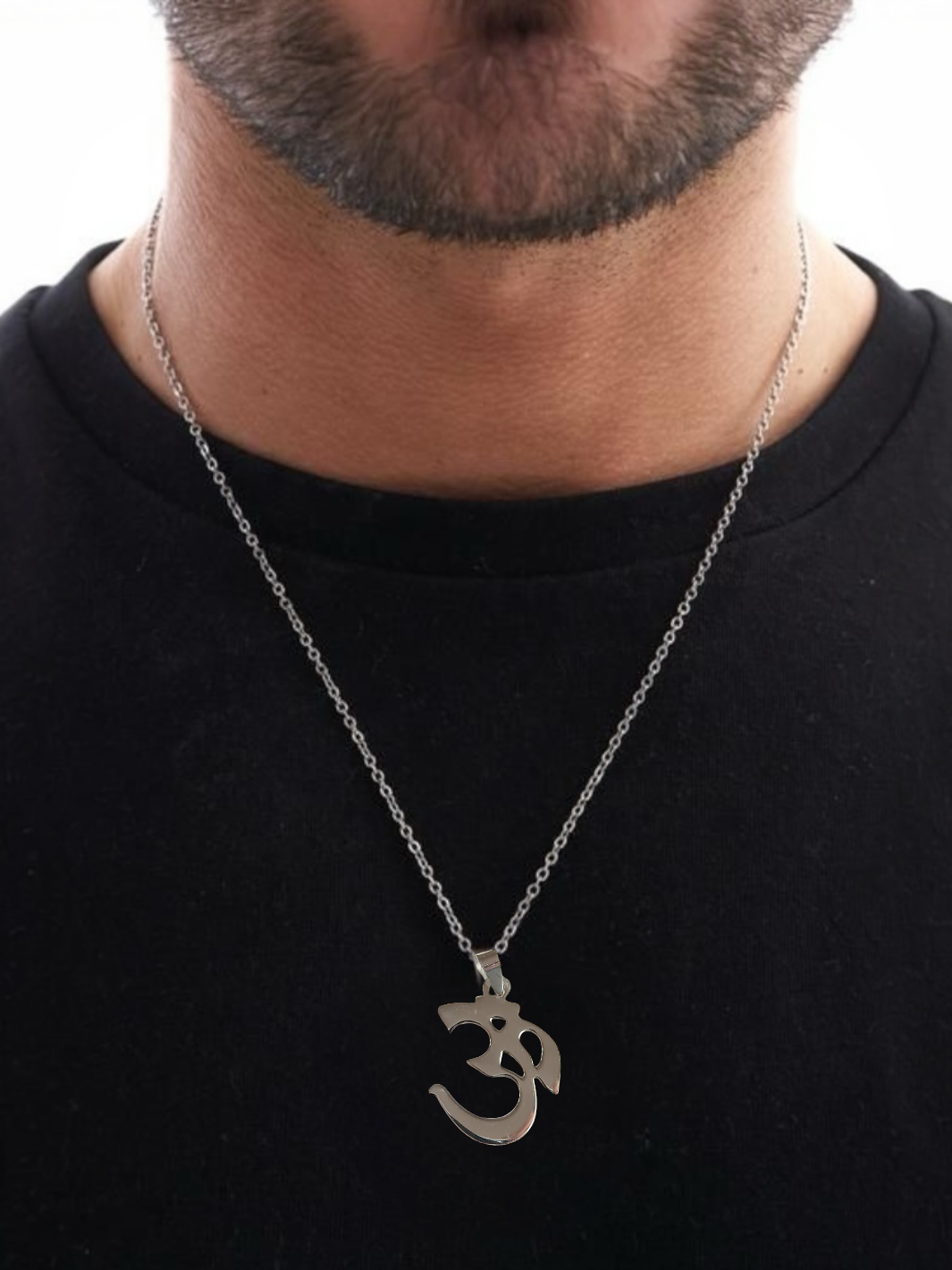 Om Symbol Silver Pendant with chain - PSA Jewels