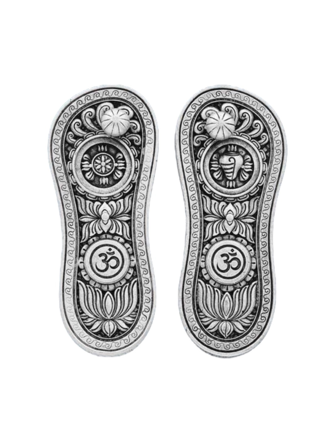 Pure Silver Antique Finish Lakshmi Charan Paduka