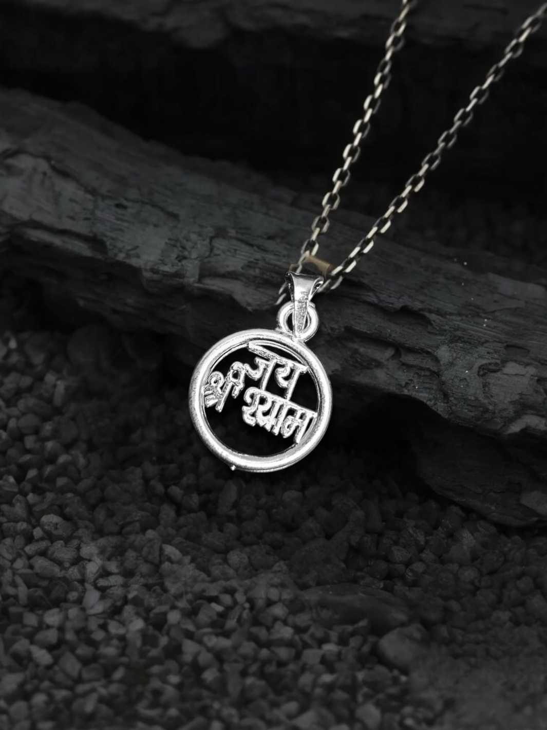 God Baba Khatu Shyam Silver Pendant with Chain - PSA Jewels