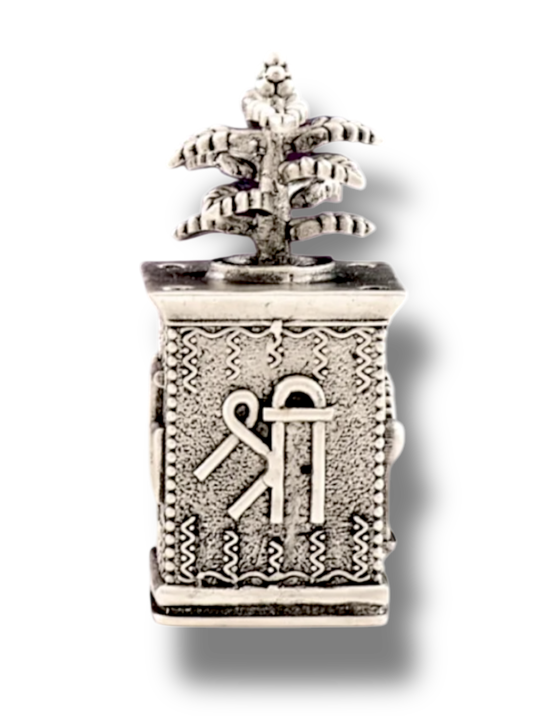 Pure Silver Solid Antique Polish tulsi plant /basil rosary plant