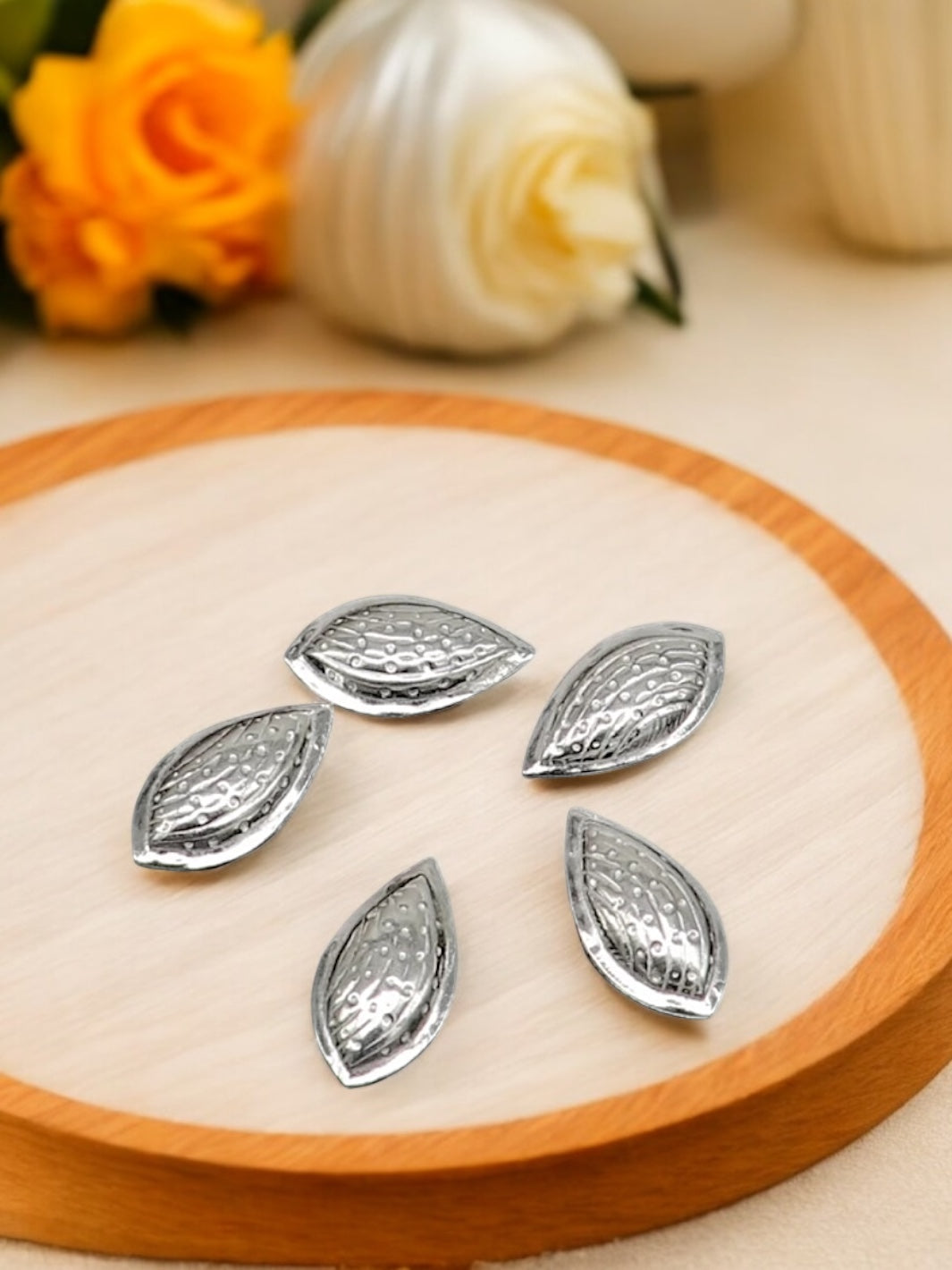 Pure 925 Silver Small Badam/ Almonds (5 pieces)