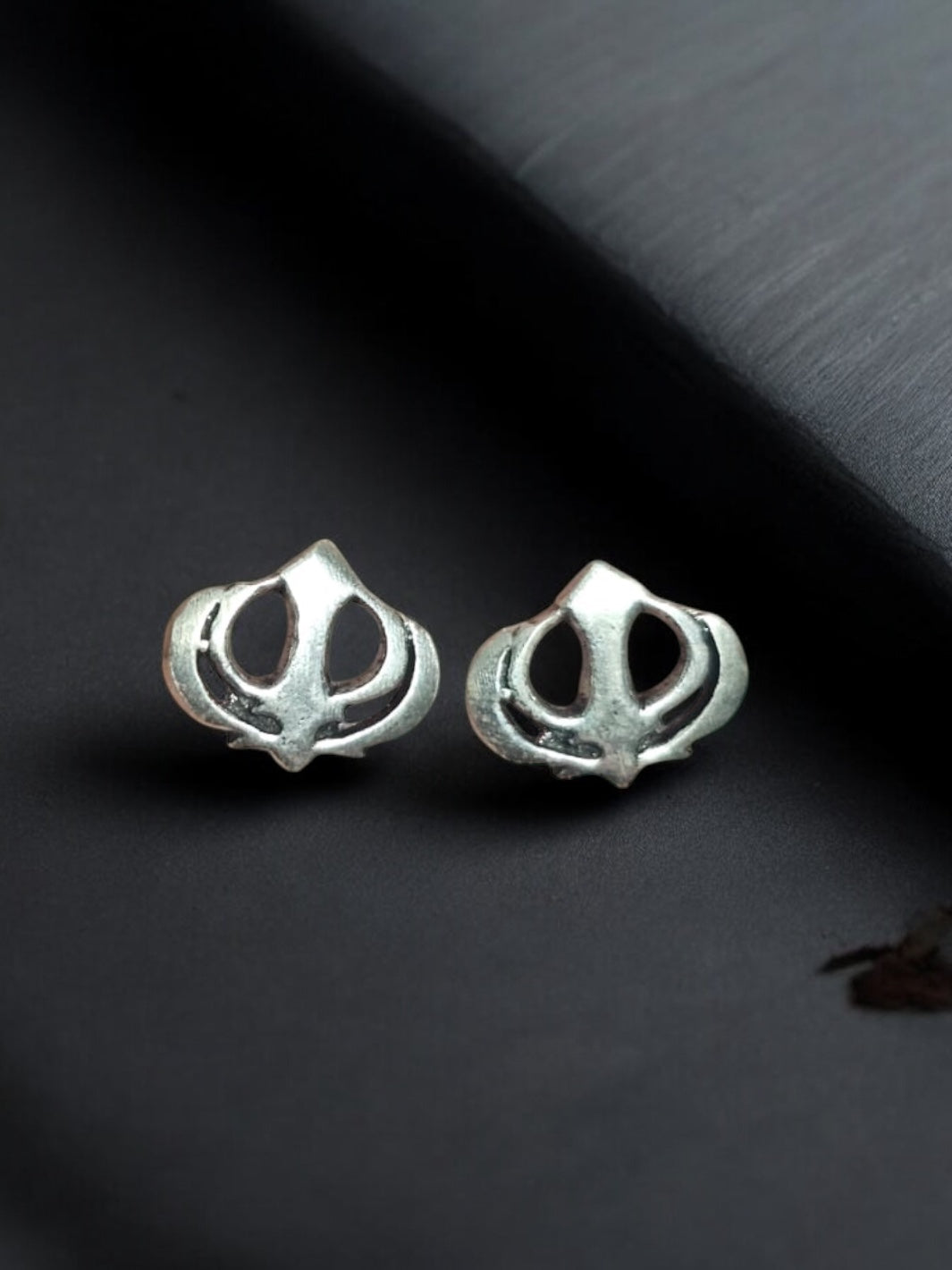 Sikh Khanda Silver Stud Earring - PSA Jewels