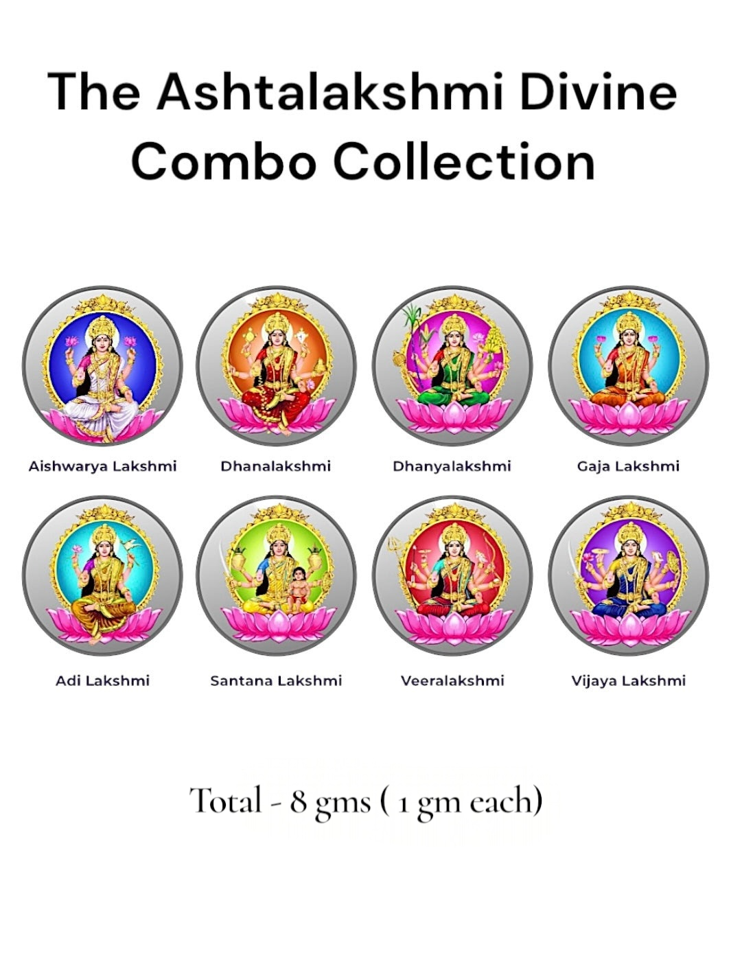 The Ashtalakshmi Divine Combo Collection Silver Coins in Unique Gift Box