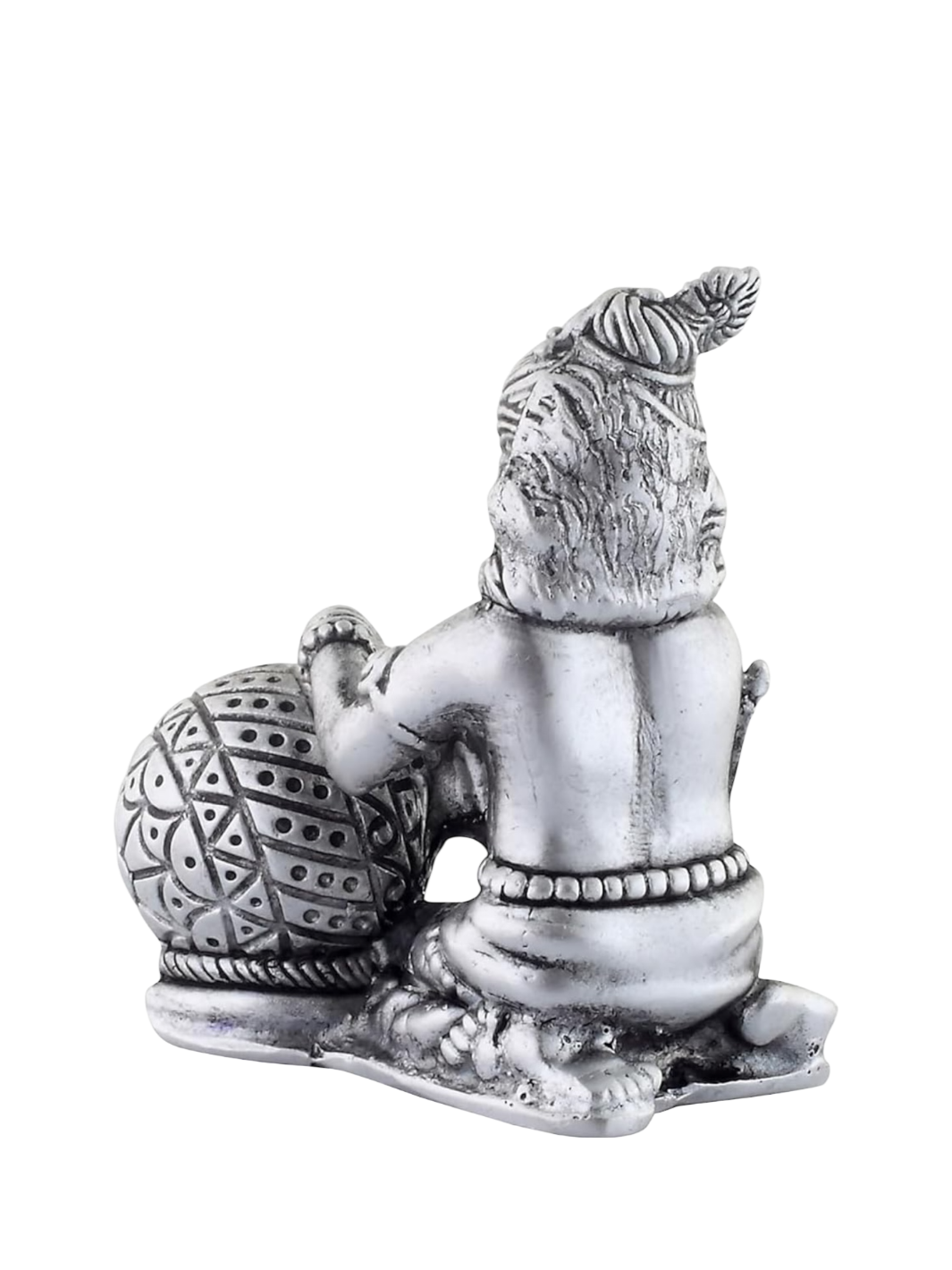 Pure Silver Antique Finish Mini Makhan Bal Gopal Krishna Idol