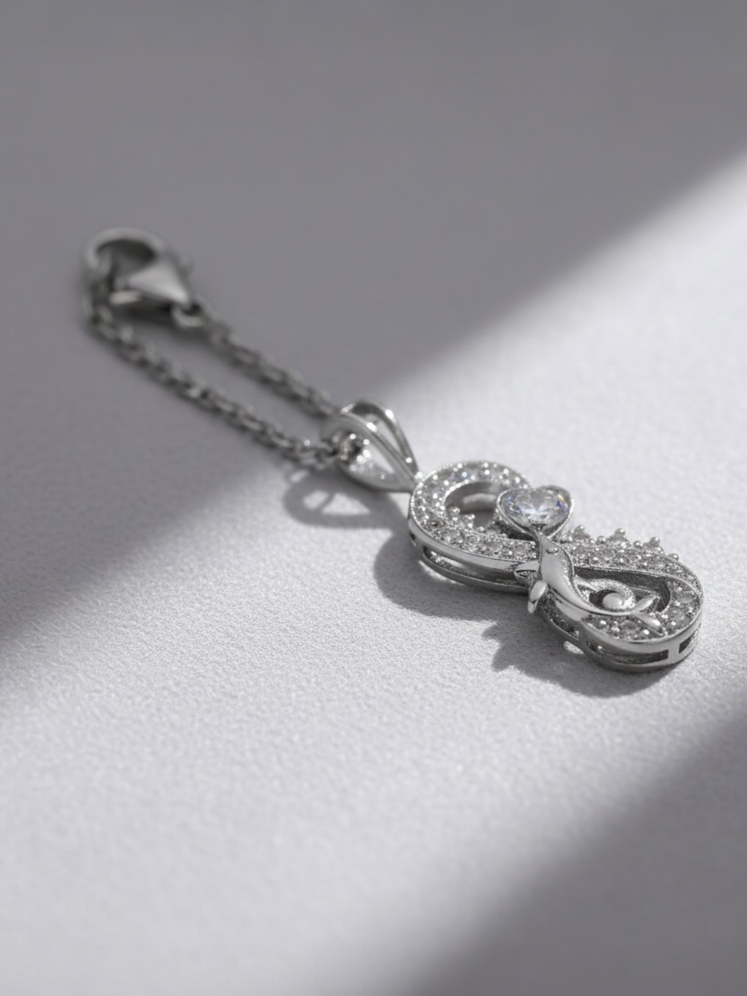 Sparkling Infinity Heart Watch Charm
