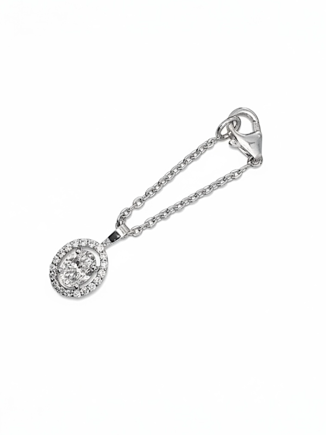 Silver Solitaire Halo Watch Charm