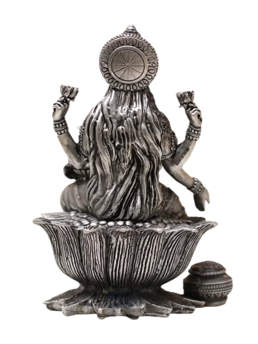 Pure Antique Silver Lakshmi Idol