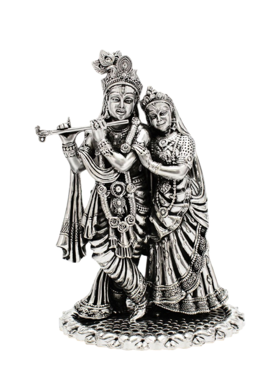 Pure Silver Radha Krishna Idol