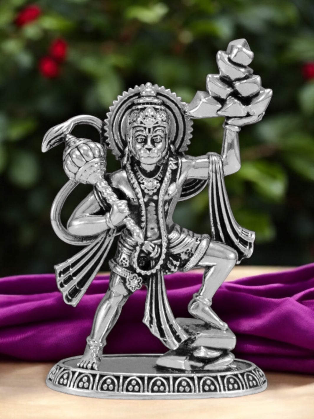 Pure Silver Antique Bajrang Bali Idol