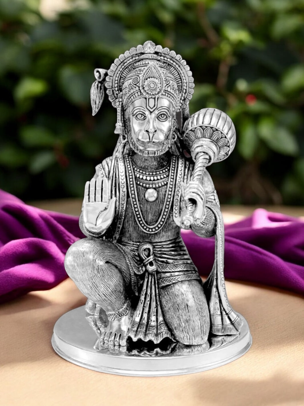 Pure Silver Pawan Putra Hanuman Idol