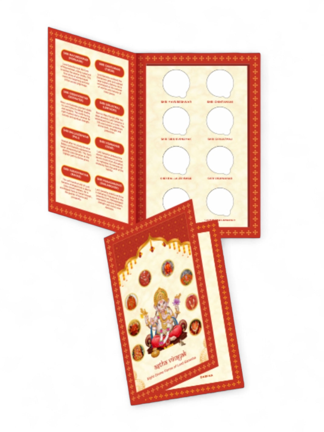 Ashtha Vinayak Divine Combo Collection Silver Coins in Unique Gift Box