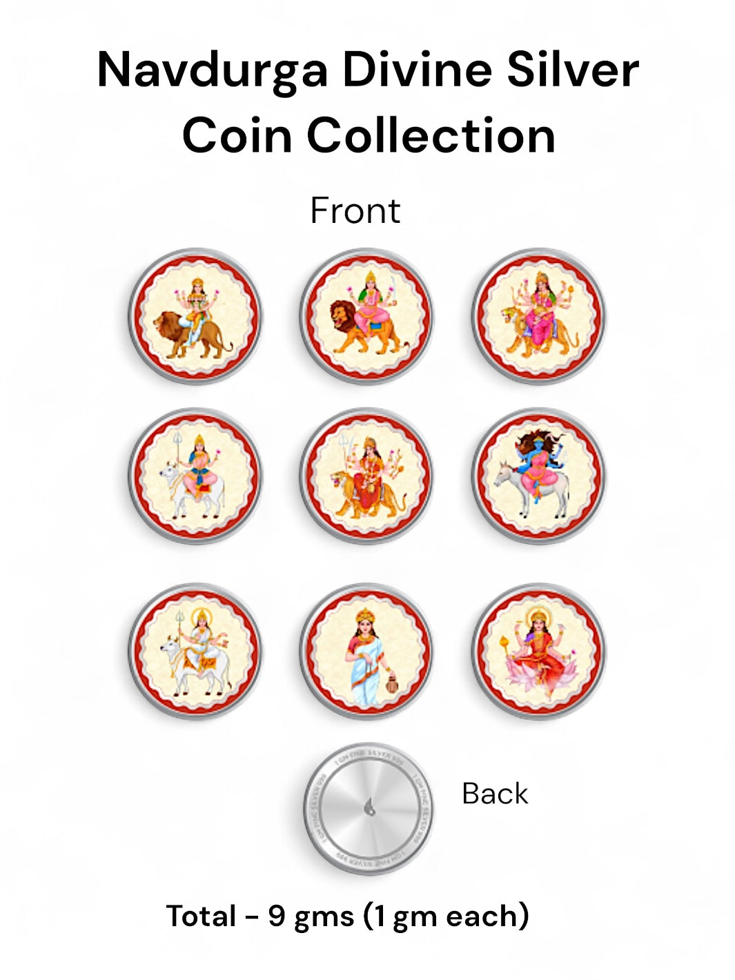 Navdurga Special Combo Collection of Silver Coins in Unique Gift Box