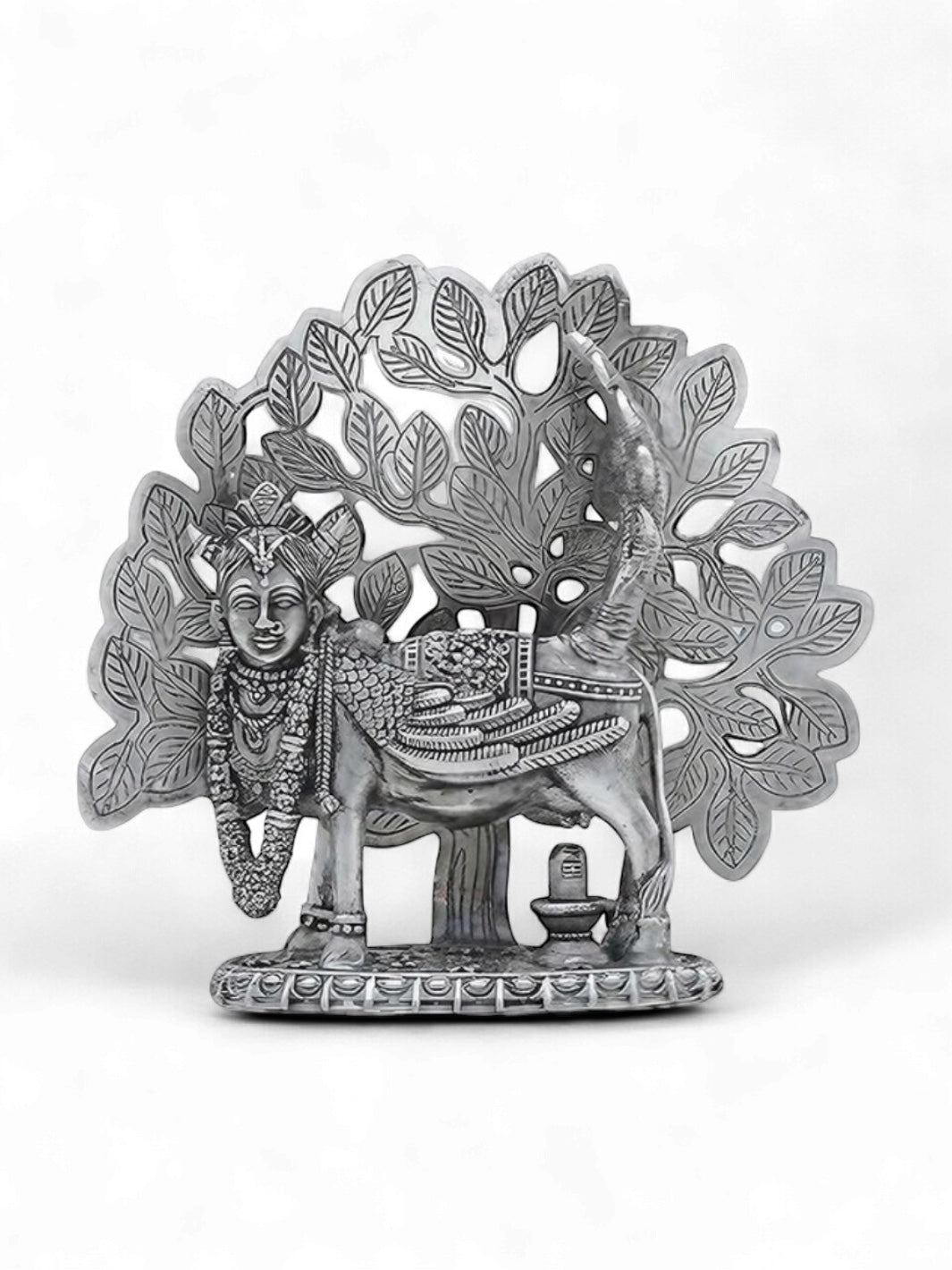 Pure Antique Silver Kamdhenu Cow Mataji Idol