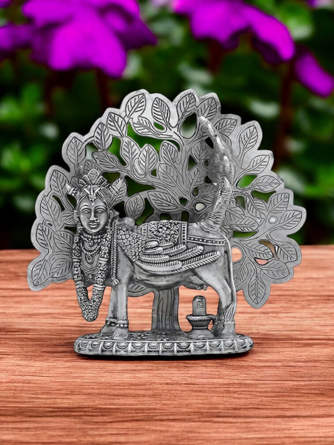 Pure Antique Silver Kamdhenu Cow Mataji Idol