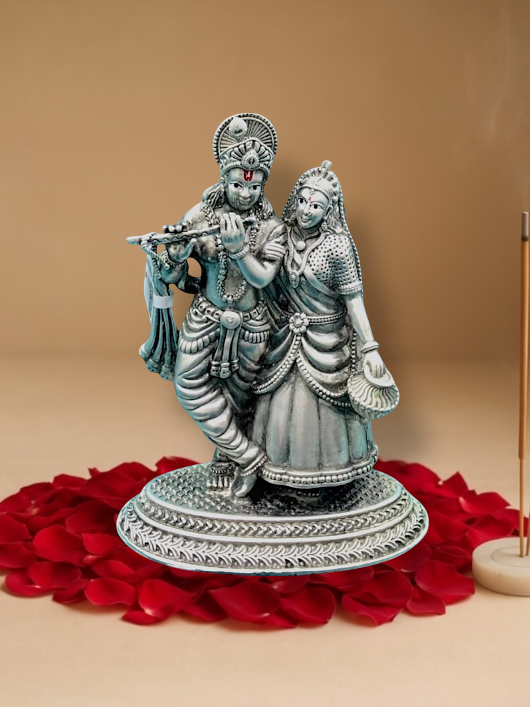 Pure Silver Antique Finish Krishna Idol