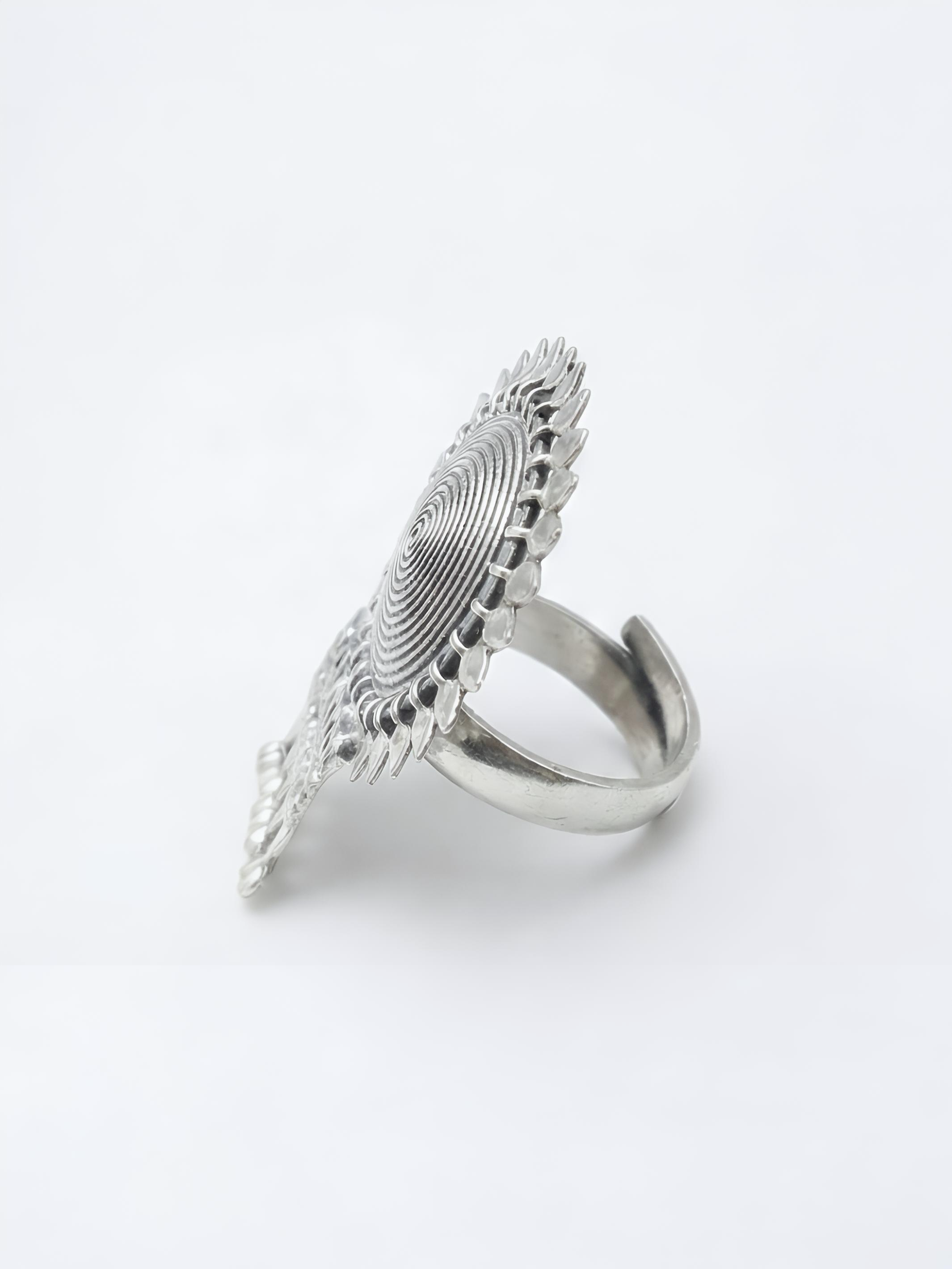 Artistic Silver Flower Pure Silver Ring