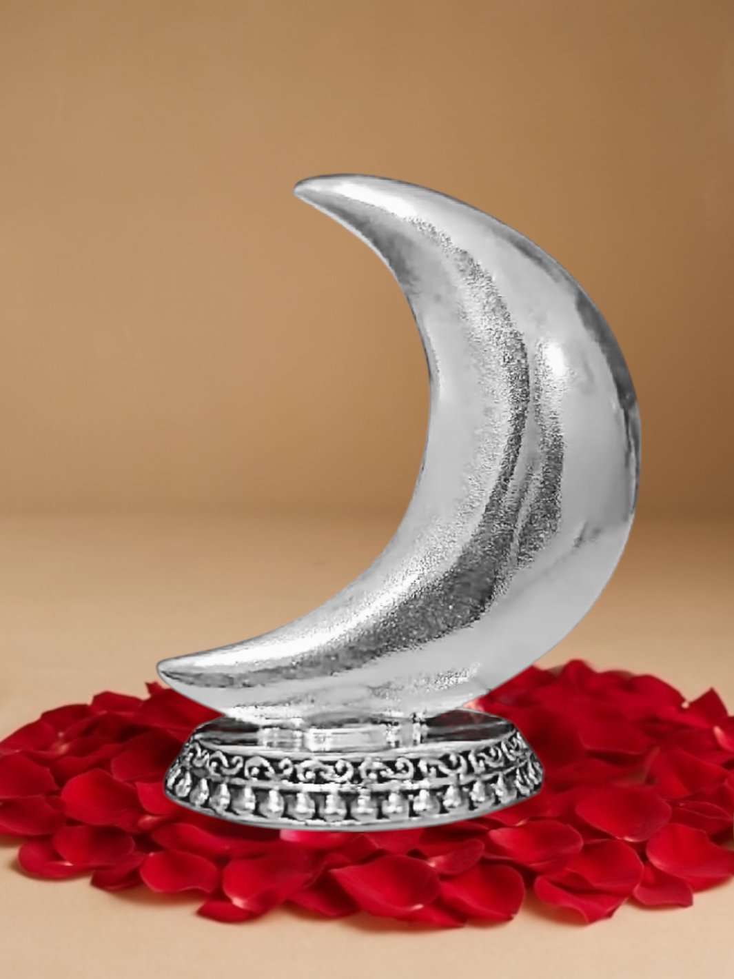 Pure Silver Antique Finish Chand Idol
