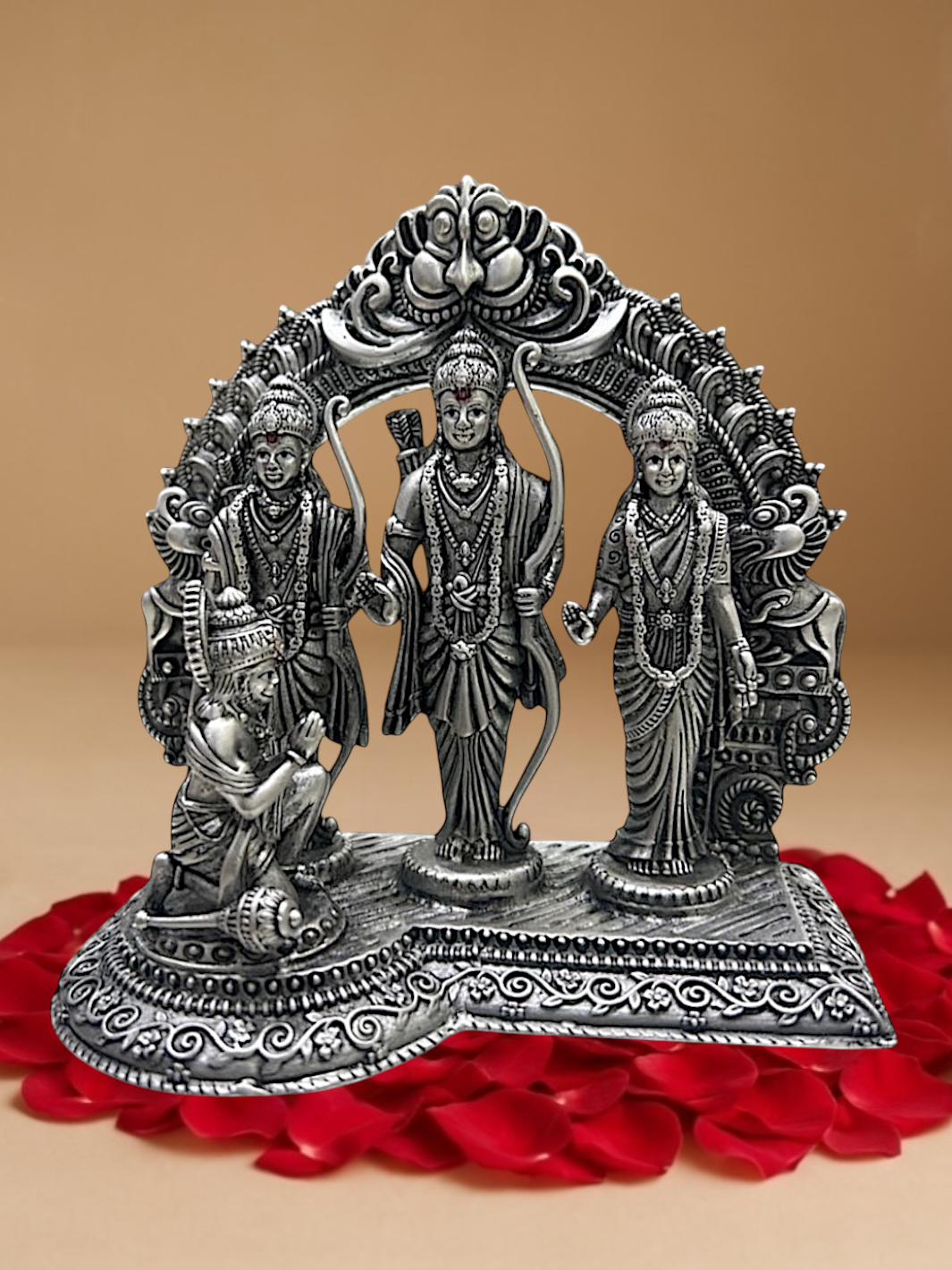 Pure Silver Ram Darbar Antique Finish Idol
