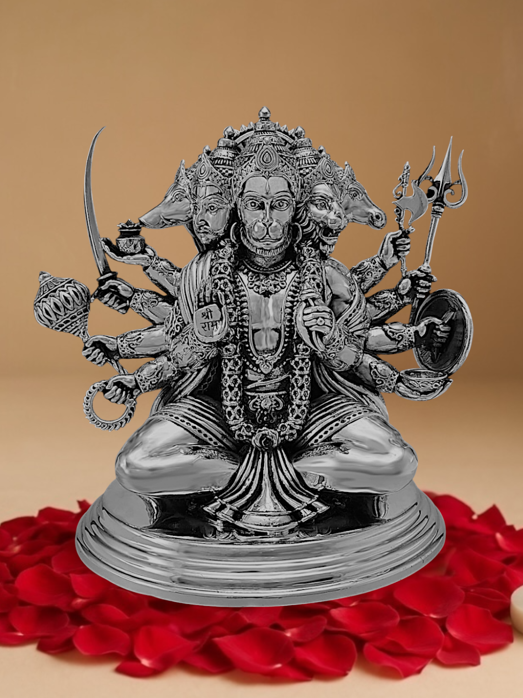 Pure Silver Panchmukhi Hanuman Idol