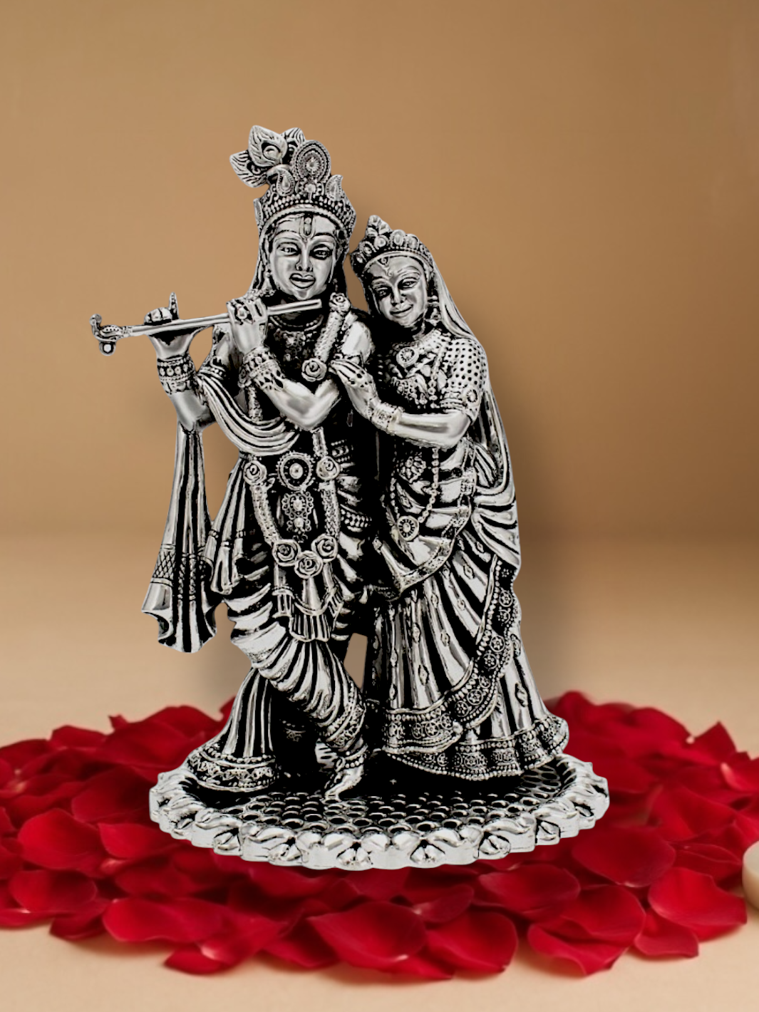 Pure Silver Radha Krishna Idol