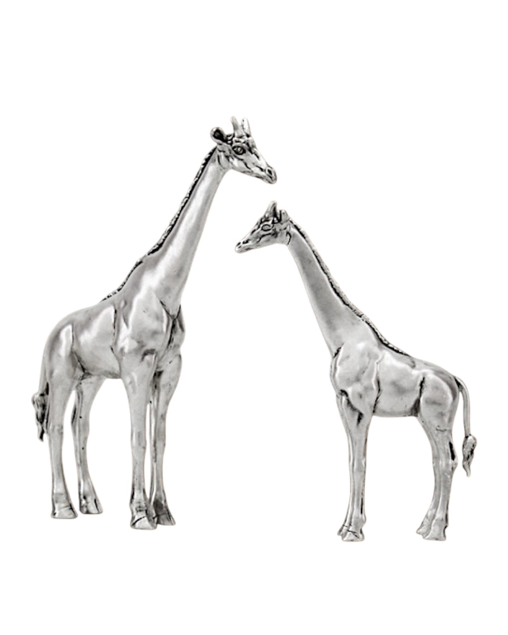Pure Silver Giraffe Pair Idol