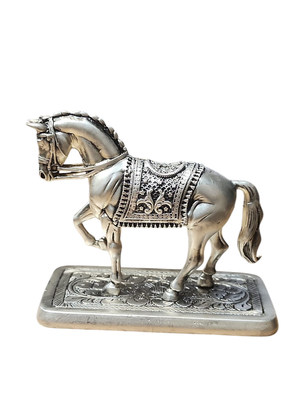 Pure Silver Horse Idol with Stand