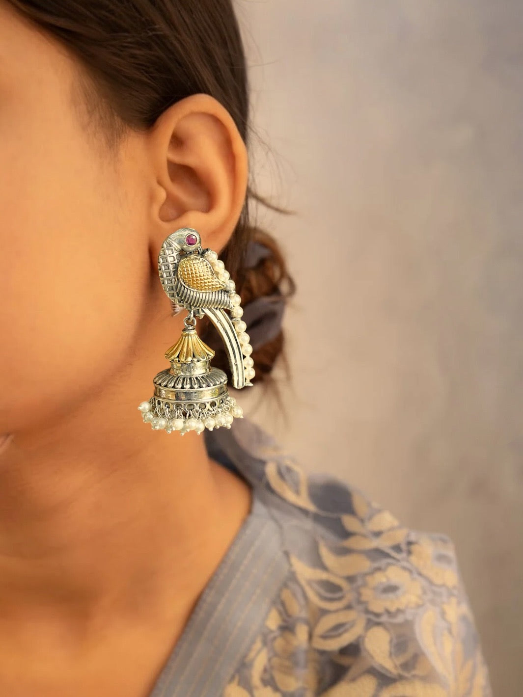 Silver Parrot Earring - PSA Jewels