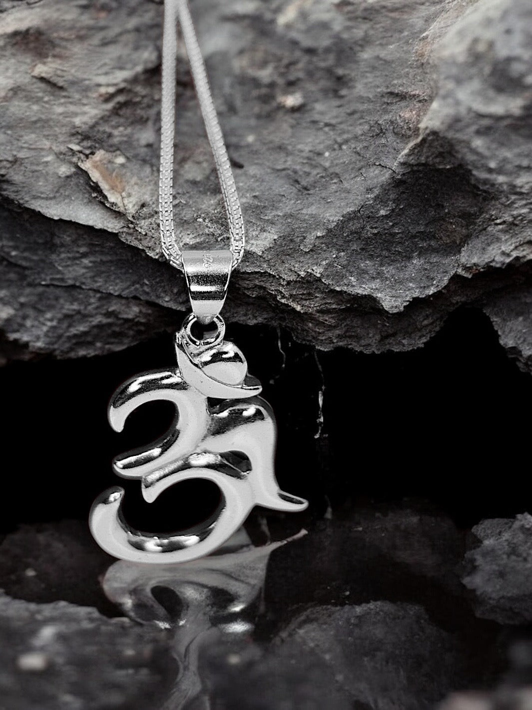 Big Om Silver Pendant with chain - PSA Jewels