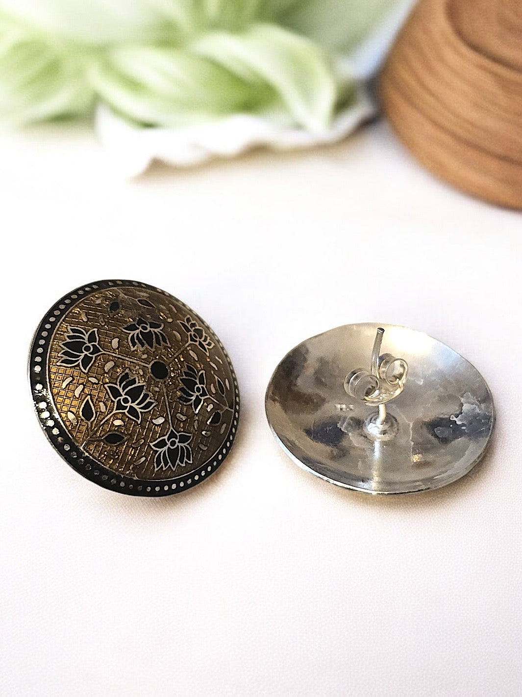 Vintage Style Yellow Enamel Earring - PSA Jewels